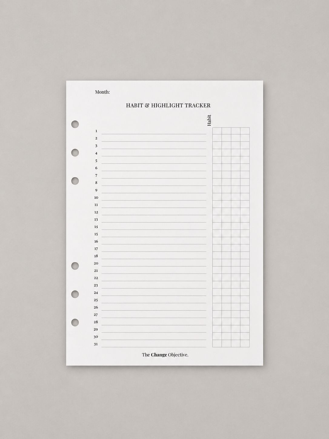 Habit Tracker Inserts