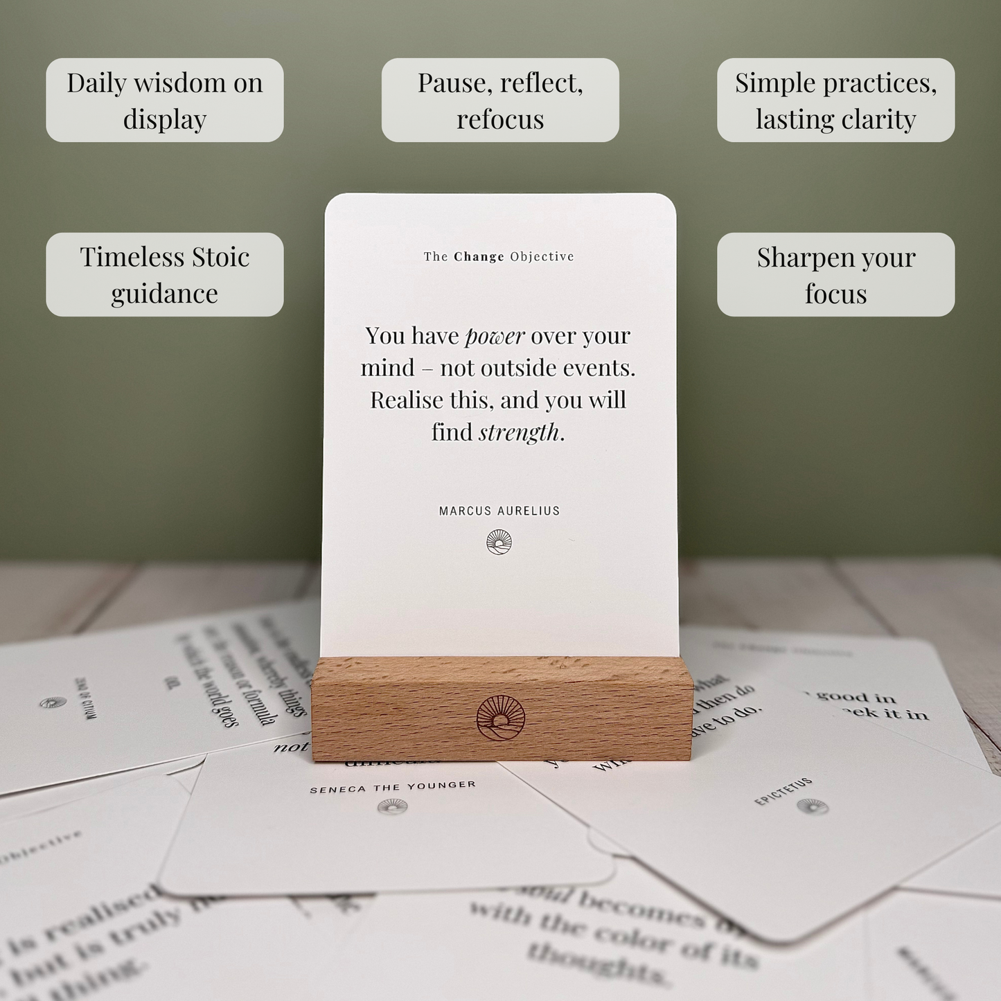 Stoic Reflection Display Cards